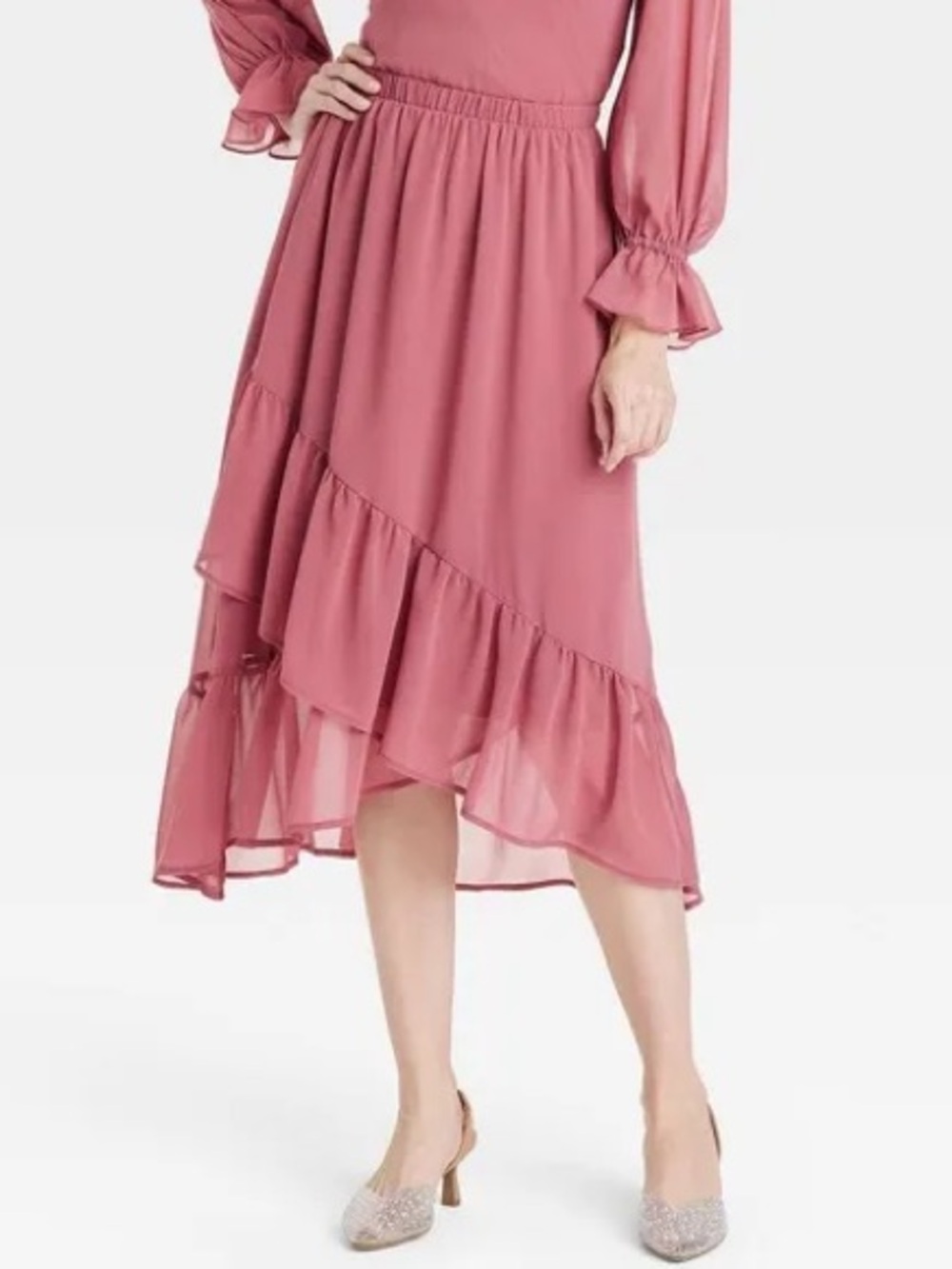 Ruffled High Low Skirt Romantic Boho